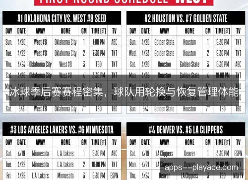 冰球季后赛赛程密集，球队用轮换与恢复管理体能